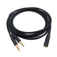 Kabel Ekstensi Splitter PC Kepang Pengganti 3.5mm 2m untuk Kamera Mobil, Kingston HyperX Cloud Stinger Mix Alpha