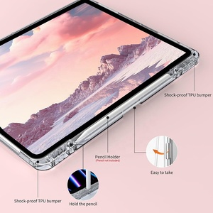 เคสสำหรับ <span class=keywords><strong>iPad</strong></span> <span class=keywords><strong>Pro</strong></span> <span class=keywords><strong>12.9</strong></span> นิ้ว แบบพับสามตอน ฝาหลังแข็งใส PC พร้อมช่องใส่ดินสอ สำหรับ <span class=keywords><strong>iPad</strong></span> <span class=keywords><strong>12.9</strong></span> นิ้ว รุ่นที่ 6/5/4/3 - Product Image 5