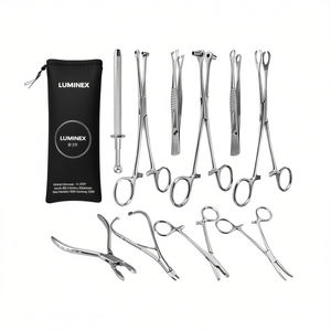 Body Piercing <b>Tools</b> Set Professional Stainless Steel Piercing <b>Tool</b> Kit Dermal Punch Piercing Forceps With Pouch - Product Image 1
