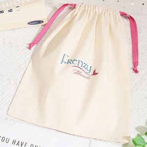 Custom Logo Printing Recyclable Promotional Multi-Color Canvas Dust Bag <b>Handbag</b> Drawstring Cotton Gift Shoe Packing Pouch - Product Image 4