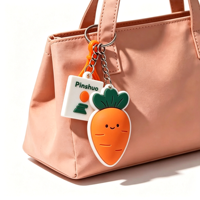 Porte-clés personnalisé OEM Pinshuo, usine avec 20 ans d'expérience, pendentif en caoutchouc 2D dessin animé, cadeau, porte-clés mignons, mascotte IP d'entreprise