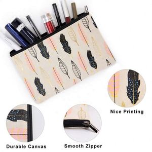 Wholesale Fashionable Cotton Canvas Lash Travel Pouch Custom Logo Reusable Toiletry Cosmetic <b>Makeup</b> <b>Case</b> With Zipper - Product Image 4