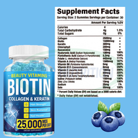 Ausreson OEM/ODM Super Biotine + Vitamine C B7 Produits pour la croissance des cheveux Compléments alimentaires Gommes de biotine Gommes de biotine, collagène et kératine