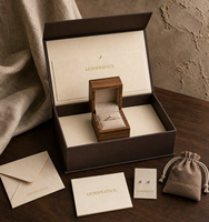 Boîte à bijoux personnalisée Lionwrapack en coffret, boîte à bagues en bois, emballage cadeau, pochette, enveloppe, carte, boîte en papier FSC pour l'emballage