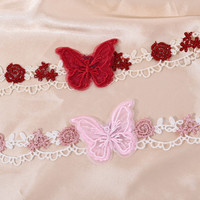 Colliers ras du cou papillon doux pour femmes, style français, chaîne de clavicule en dentelle florale, bijoux de fête