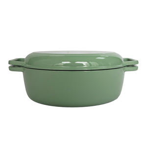 Casserole <span class=keywords><strong>en</strong></span> <span class=keywords><strong>fonte</strong></span> émaillée antiadhésive, nouvelle conception brevetée, 2 <span class=keywords><strong>en</strong></span> 1, <span class=keywords><strong>cocotte</strong></span> 6,23 L avec couvercle de poêle 2,07 L pour la cuisine à domicile - Product Image 1