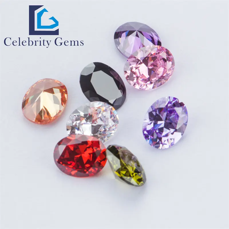 Chất lượng cao người nổi tiếng đá quý bán buôn Cubic Zirconia đá hạt hồng vàng garnet thạch anh tím màu sắc ưa thích Loose đá đối với trang sức