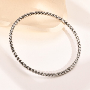 Wholesale 3mm Twist Bangle Gold Vacuum Plated Stainless Steel <b>Bracelet</b> for Women - Product Image 6