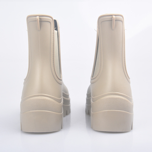 Bottes de <span class=keywords><strong>pluie</strong></span> pour femmes en PVC à semelle épaisse, couleur <span class=keywords><strong>beige</strong></span> clair - Product Image 4