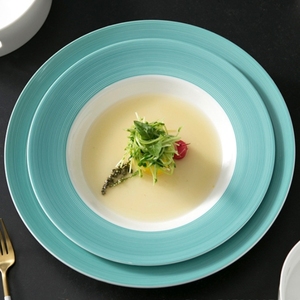 Originalità stoviglie da pranzo in ceramica ristorante di fascia alta occidentale piatto di paglia cappello s <span class=keywords><strong>Pasta</strong></span> italiana - Product Image 5