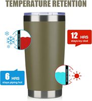 Logo personnalisé Tasse à café de voyage à revêtement en poudre Gobelet régulier Gobelet à vide en acier inoxydable à double paroi 20oz avec couvercle magnétique