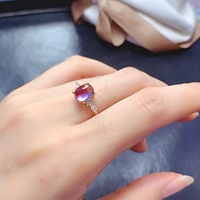 Cincin Cabochon Amethyst Ungu Alami yang Anggun, Perak S925, Minimalis, Dapat Disesuaikan, untuk Pengecer Perhiasan