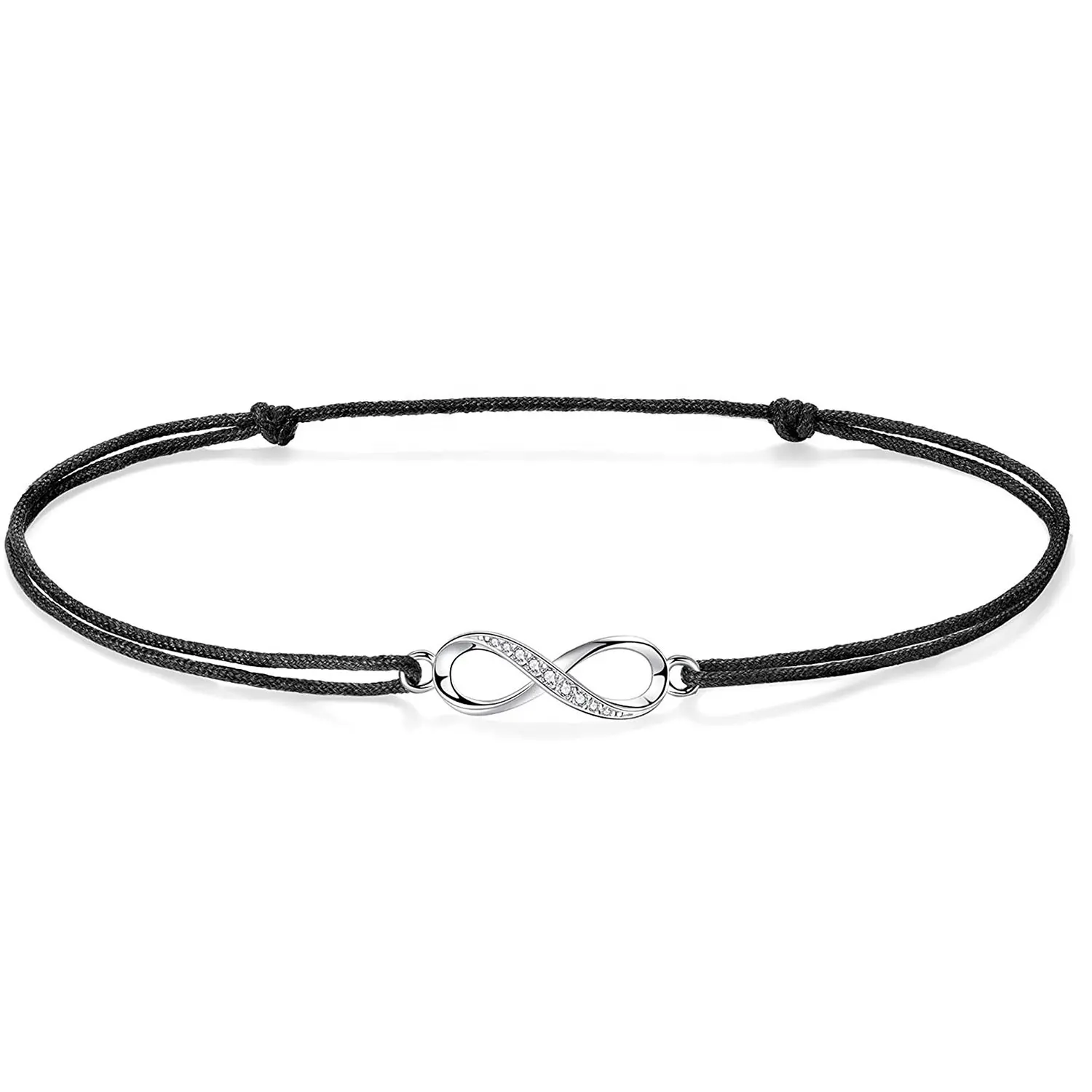 Love Infinity Bracelet for Women Girl Zircons Handmade Adjustable Rope Bracelet