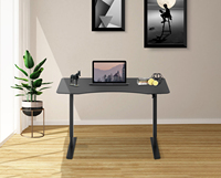Bureau d'ordinateur portable roulant OMNI moderne en acier et bois pour bureau ou table de chevet avec roulettes et design pliable peu encombrant