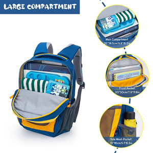 Sac à dos scolaire pour enfants, imperméable, durable, confortable, grande capacité, design cartoon, mode unisexe, pour tout-petits, dos souple - Product Image 1