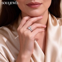 Bague en argent sterling S925 avec moissanite taille marquise, grande pierre centrale et accents multi-gemmes, empilable, bijoux de mariage