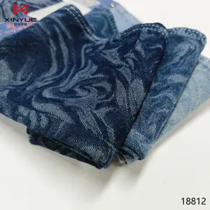 Kain Denim Foshan kualitas bagus 9.9 Oz kain Jeans Indigo kain Denim katun Denim untuk Jeans