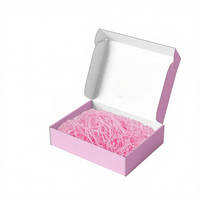 Boîte d'emballage pour cils en carton ondulé rose personnalisée avec design gratuit, carton d'expédition en papier crépon couleur pleine pour coffret cadeau de cils