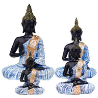 Sud-est asiatique bleu Antique bouddha Statue TGA01 résine artisanat cadeaux créatifs décoration de la maison ornements