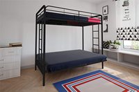 Sofá Convertible con marco de Metal y escalera, cama doble sobre futón