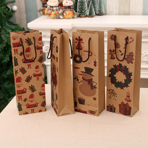 Christmas gift <b>bags</b>, Christmas kraft paper <b>bags</b>, wine <b>bags</b>, wine bottle <b>bags</b>, Christmas cross-border home goods. - Product Image 3