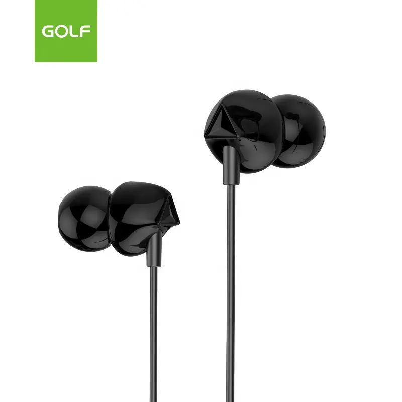 GOLF Customized Hot Sale Headset 3.5 MM Audio Plug In Ear Design Stereo Headphone Wholesale High Quality Portable Wired Earphone