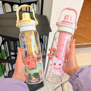 Bouteille d'<span class=keywords><strong>eau</strong></span> en plastique réutilisable de 780 ml grande capacité pour enfants, sans BPA, avec paille/infuseur, motif personnage de dessin animé - Product Image 2
