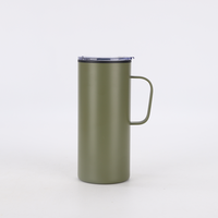 Fournisseur direct, prix avantageux pour tasse à sublimation ultra-fine de 670 ml, tasse isotherme, tasse vierge avec intérieur en PP et extérieur en acier inoxydable
