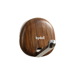 Bydoll Walnut Wood Wall Mounted <b>Hooks</b> Round Self <b>Adhesive</b> Key And Bag Holder For Home Entryway Storage - Product Image 5