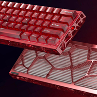 Clavier mécanique à axe magnétique USB filaire RGB 61 touches, design ajouré personnalisable, boîtier entièrement en alliage d'aluminium CNC