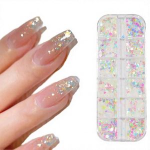 Ensemble de 24 faux ongles en acrylique à presser, style français, avec strass, ongles artificiels - Product Image 1