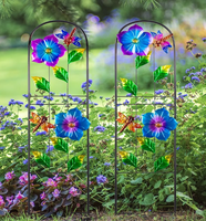 Lot de 2 treillis de jardin de luxe en acier au carbone robuste, style campagne française d'inspiration Art déco, pour glycines et vigne