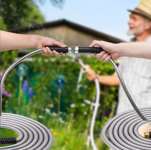 Tuyau d'arrosage en acier inoxydable robuste de 50 pieds, diamètre de 3/4 pouces, pression de 6 à 8 bars, sans pli, sans morsure, pour une utilisation en extérieur - Product Image 5