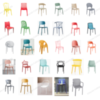 Chaise de salle à manger moderne de luxe en plastique réglable en hauteur, légère et entièrement en plastique, pour restaurant et usage commercial