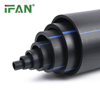 Tuyau d'eau en plastique PE100 PP PE HDPE IFAN, couleurs noir et bleu, PN5 - PN16, vente chaude d'usine à prix bas