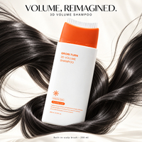 Sampo 3D Volume Brush dengan Biotin, Pijat Kulit Kepala Terintegrasi, Sampo Penebal Akar untuk Rambut Tipis