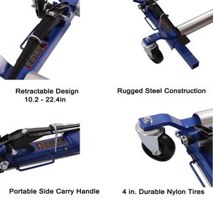 Patins de voiture hydrauliques 1500lbs Heavy Duty avec roues en acier de 12 ''Rouleaux de positionnement de véhicule Réparation automatique Pédale <span class=keywords><strong>Cric</strong></span> de pneu - Product Image 3