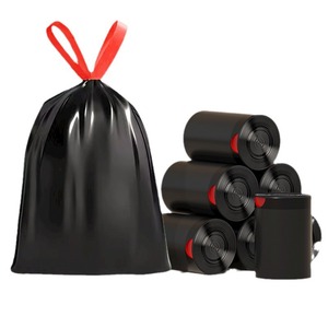 Bolsa de Basura Negra de Plástico con Cordón para Cocina, Cierre Retráctil, Asa Desprendible, Bolsa de Basura Gruesa para Envío Directo - Product Image 3