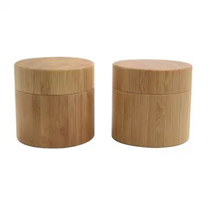 Frascos de mantequilla corporal Frascos de madera Cosmético cosmético Bambú completo 100g 150g 200g 250g 300g Envase cosmético ecológico Negro