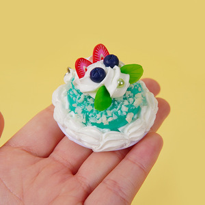 Pendentif gâteau dessert simulé en forme de crème, une pièce, pour dropshipping, ornement créatif pour sac et porte-clés, mini gâteau factice - Product Image 3