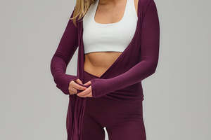 Lumin Custom Women's Long Sleeve Cardigan Open Front Ballet Wrap Blouse Breathable Yoga Shirts - Product Image 3