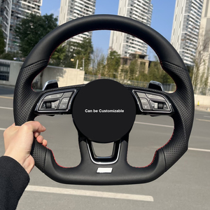 <span class=keywords><strong>Volante</strong></span> Deportivo de Cuero Negro Completo con Base Plana para <span class=keywords><strong>Audi</strong></span> <span class=keywords><strong>A3</strong></span> A4 A5 A6 A7 S4 B9.5 S5 TT 8J - Product Image 1