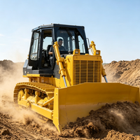 Grands bulldozers à chenilles robustes, poids opérationnel 37 tonnes, moteur haute puissance, engins de terrassement