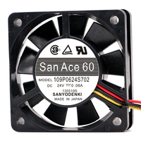 SANYO 109P0624S702 DC24V 0.08A 60*60*15MM 6015 6CM Kipas Pendingin Aksial Tanpa Sikat Bantalan Bola Ganda Asli