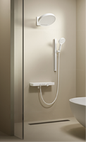Buses en silicone faciles à nettoyer pour douche de pluie chromée/Gunmetal de 13 pouces, massage réglable et design encastré moderne