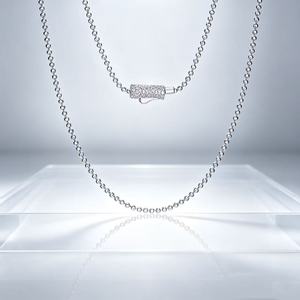 FYXL123345 Plain Handmade Stylish Elegant Versatile <b>Retro</b> Minimalist Niche Long 925 Silver Zircon Rope Chain Unisex Understated - Product Image 3