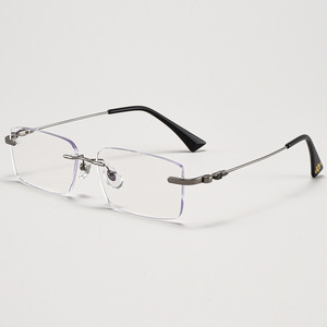 Kính mắt gọng bán titan không viền hình chữ nhật cao cấp 69043-C, thiết kế tùy chỉnh dành cho nam - Product Image 3