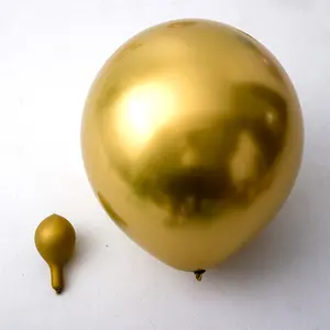 12inch High Quality Shiny Gold Color Latex Chrome Balloons