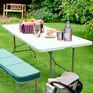 Mesa Plegable Rectangular F200 <span class=keywords><strong>de</strong></span> 200 x 90 cm, Mesa Plegable <span class=keywords><strong>de</strong></span> Plástico Blanca para Exteriores, para Eventos o Bodas - Product Image 5