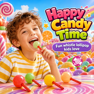 Wholesale OEM Custom Bubble Gum Filled <strong>Lollipop</strong> <strong>with</strong> <strong>Whistle</strong> Jar Pack <strong>Fruit</strong> Flavor Ball Shaped <strong>Hard</strong> <strong>Candy</strong> for Kids - Product Image 4